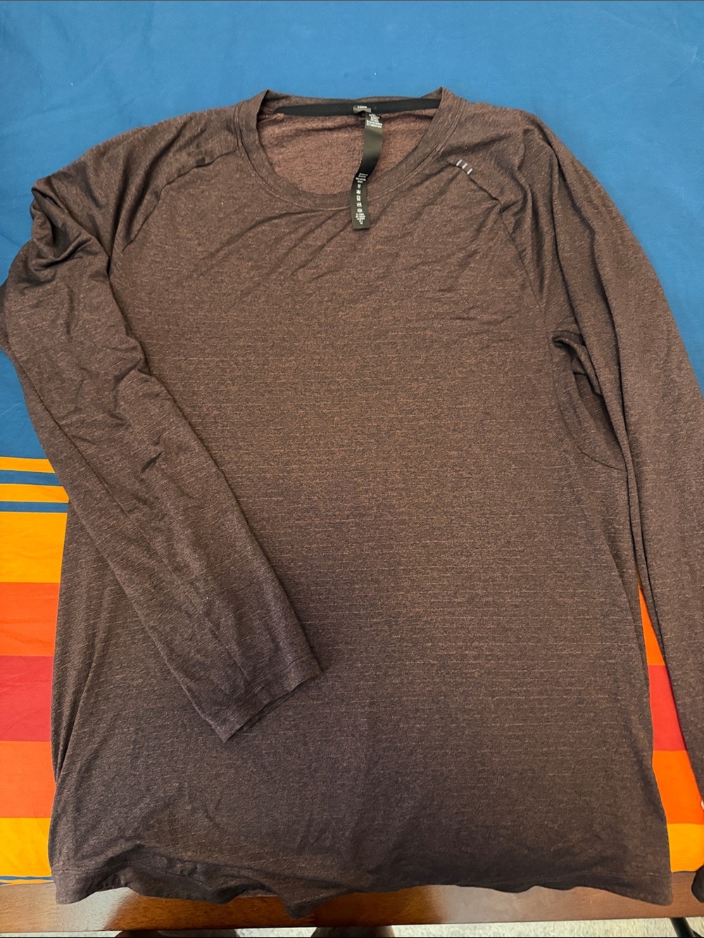 Lulu lemon Men's Long-Sleeve workout Crew Neck Shirt - Brown